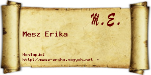 Mesz Erika névjegykártya